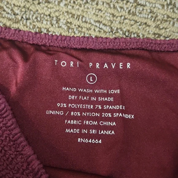 Tori Praver Lanai Textured Cheeky Bikini Bottoms Size Large